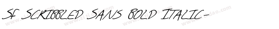 SF Scribbled Sans Bold Italic字体转换
